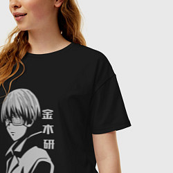 Футболка оверсайз женская Канеки Токийский гуль, цвет: черный — фото 2