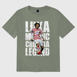 Футболка оверсайз женская Лука Модрич Хорватия, цвет: авокадо