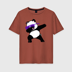 Футболка оверсайз женская Dab panda, цвет: кирпичный