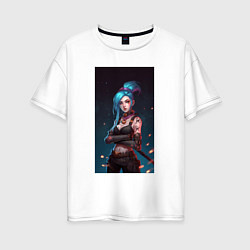Футболка оверсайз женская JINX Arcane League Of Legends, цвет: белый