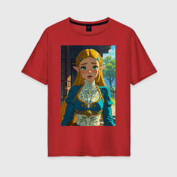 Женская футболка оверсайз The legend of Zelda - ahegao art