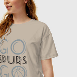 Футболка оверсайз женская Go spurs go, цвет: миндальный — фото 2