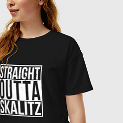 Футболка оверсайз женская Straight outta Skalitz, цвет: черный — фото 2