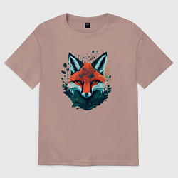 Футболка оверсайз женская Огненная лисица, цвет: пыльно-розовый