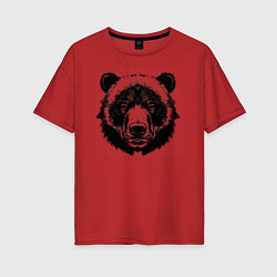 Женская футболка оверсайз Чернильный медведь