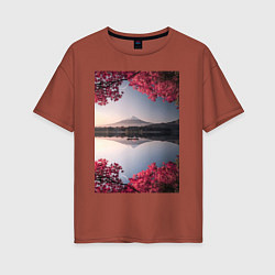 Женская футболка оверсайз Японский пейзаж