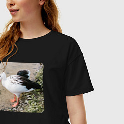 Футболка оверсайз женская Андский гусь, цвет: черный — фото 2