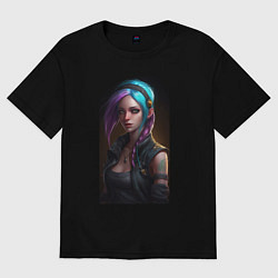 Футболка оверсайз женская Jinx arcane league of legends, цвет: черный