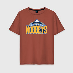 Футболка оверсайз женская Denver Nuggets, цвет: кирпичный