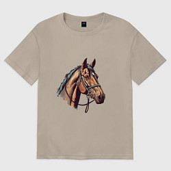 Футболка оверсайз женская Коняка скакуняка, цвет: миндальный