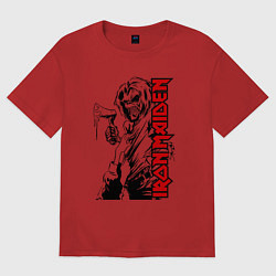 Футболка оверсайз женская Iron maiden fans, цвет: красный