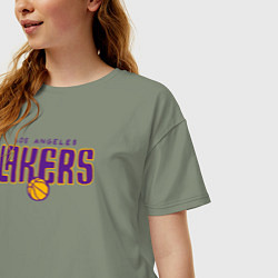 Футболка оверсайз женская Team Lakers, цвет: авокадо — фото 2