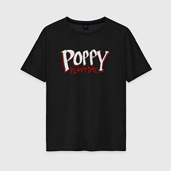 Женская футболка оверсайз Poppy Playtime лого