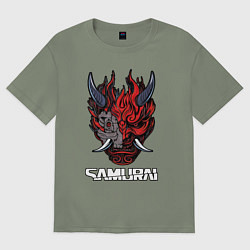 Футболка оверсайз женская Samurai logo, цвет: авокадо