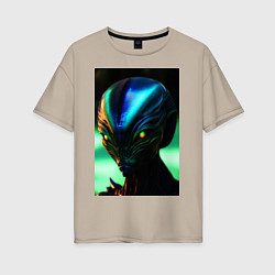 Женская футболка оверсайз Пришелец UFO