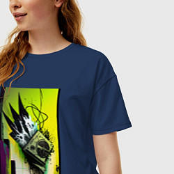 Футболка оверсайз женская Музыка города 2 - Хуф и Ся, цвет: тёмно-синий — фото 2