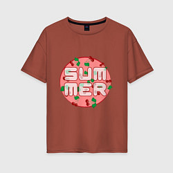 Женская футболка оверсайз Summer cherry