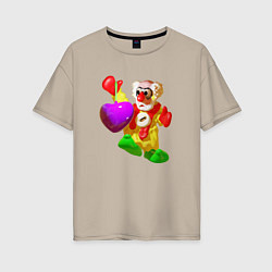 Женская футболка оверсайз Клоун и сердце