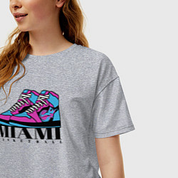 Футболка оверсайз женская Basketball Miami, цвет: меланж — фото 2