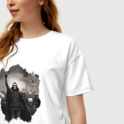 Футболка оверсайз женская Мертвый анархист и орда, цвет: белый — фото 2