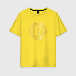 Женская футболка оверсайз Криптовалюта биткоин