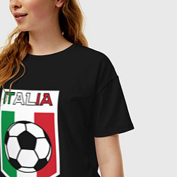 Футболка оверсайз женская Футбол Италии, цвет: черный — фото 2