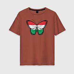 Женская футболка оверсайз Бабочка Венгрия