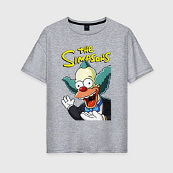 Футболка оверсайз женская Krusty the clown, цвет: меланж