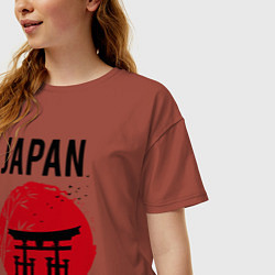 Футболка оверсайз женская Japan red sun, цвет: кирпичный — фото 2