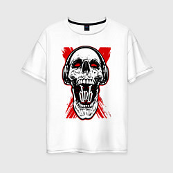 Женская футболка оверсайз DnB skull
