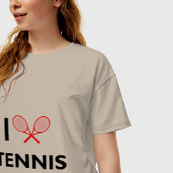 Футболка оверсайз женская I Love Tennis, цвет: миндальный — фото 2
