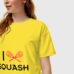 Футболка оверсайз женская I Love Squash, цвет: желтый — фото 2