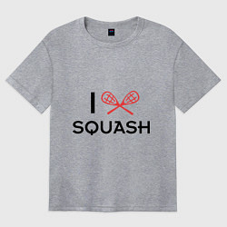 Футболка оверсайз женская I Love Squash, цвет: меланж
