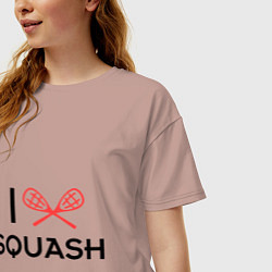 Футболка оверсайз женская I Love Squash, цвет: пыльно-розовый — фото 2