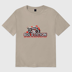 Женская футболка оверсайз Радиостанция 80-х