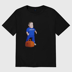 Футболка оверсайз женская Доктор читает электрокардиограмму, цвет: черный