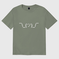 Футболка оверсайз женская Эмодзи I dont know - светлый, цвет: авокадо