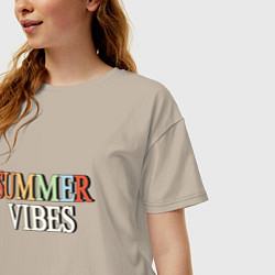 Футболка оверсайз женская Summer Vibes, цвет: миндальный — фото 2