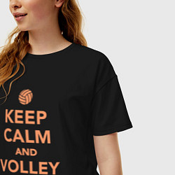 Футболка оверсайз женская Keep calm and volley on, цвет: черный — фото 2