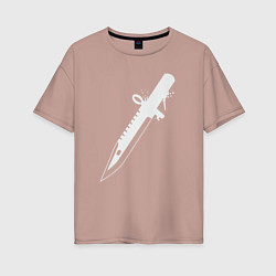 Футболка оверсайз женская Super knife, цвет: пыльно-розовый