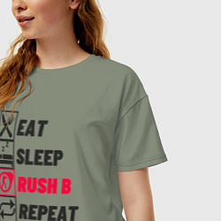 Футболка оверсайз женская Eat sleep rush b repeat, цвет: авокадо — фото 2