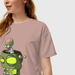 Футболка оверсайз женская Зомбосс, цвет: пыльно-розовый — фото 2