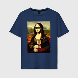 Женская футболка оверсайз Мона Лиза с шаурмой