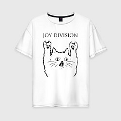 Женская футболка оверсайз Joy Division - rock cat