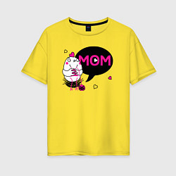Женская футболка оверсайз Mom chicken курочка мама