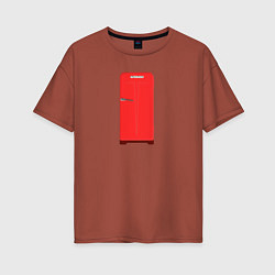 Женская футболка оверсайз Ретро холодильник Юрюзань красный