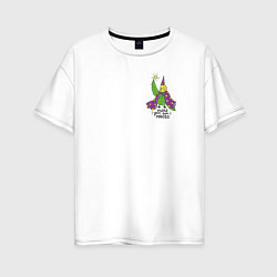 Женская футболка оверсайз Волнистый попугай волшебник