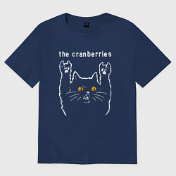 Футболка оверсайз женская The Cranberries rock cat, цвет: тёмно-синий
