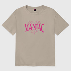 Футболка оверсайз женская Maniac - stray kids, цвет: миндальный