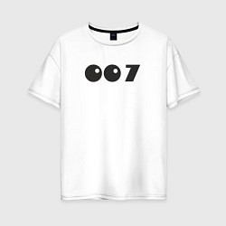 Футболка оверсайз женская Number 007, цвет: белый